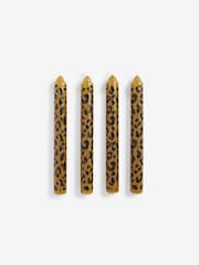 Rockett St George Set of 4 Leopard Print Dinner Candles - Image 2 of 2