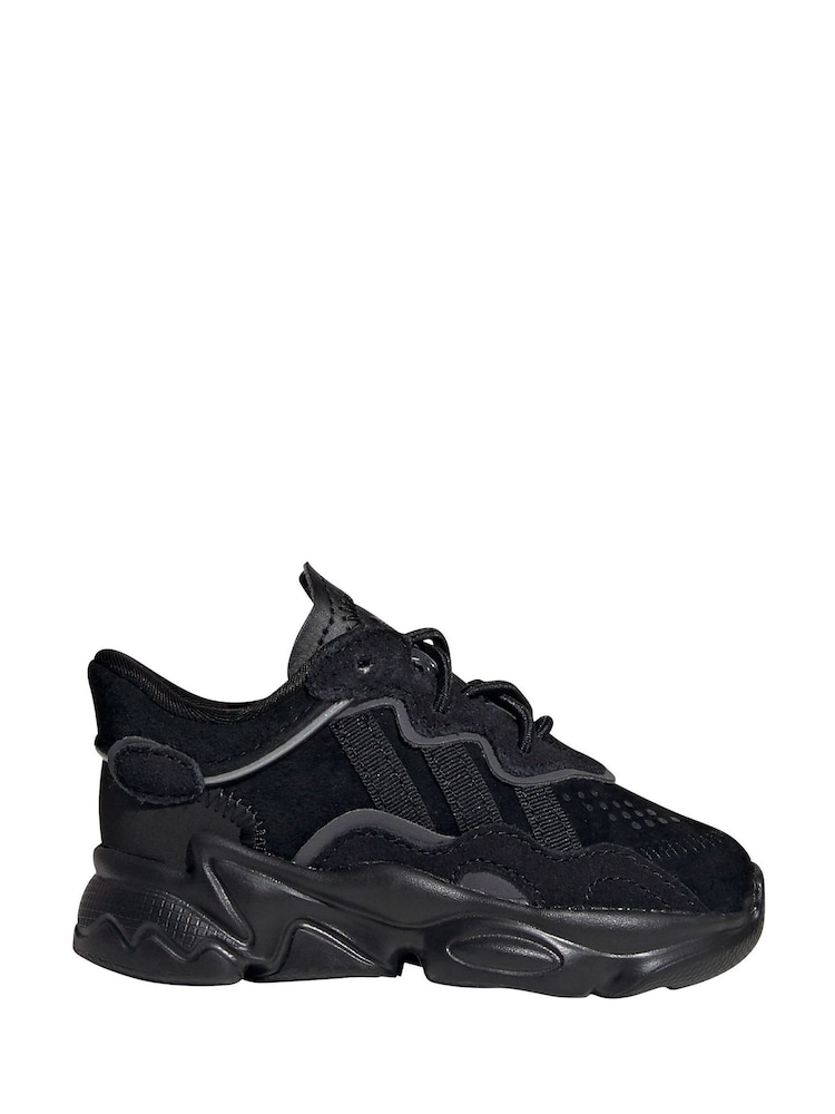 adidas Originals Black Ozweego Trainers - Image 1 of 10