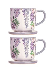 Cath Kidston Purple Wisteria Mug & Coaster Set 2 Pack - Image 2 of 4