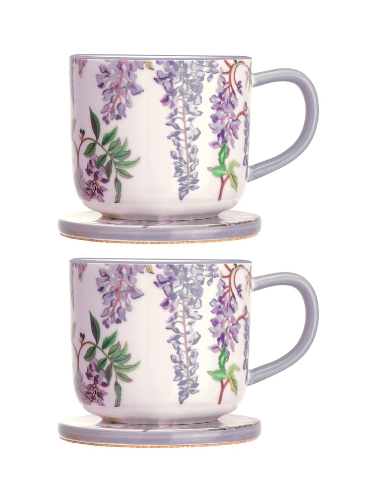 Cath Kidston Purple Wisteria Mug & Coaster Set 2 Pack - Image 2 of 4