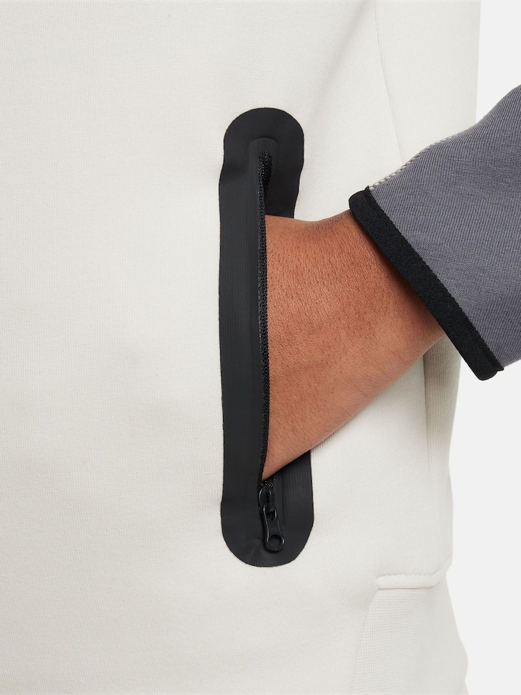 Nike Black/White Tech Fleece Zip Through Hoodie - Image 5 of 5