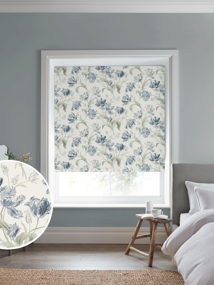 Laura Ashley Heritage Blue Gosford Made To Measure Roller Roller Blind - Image 1 of 6 Laura Ashley Heritage Blue Gosford Made To Measure Roller Roller Blind - Image 1 of 6