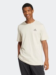 adidas Brown Essentials Single Jersey Embroidered Small Logo 100% Cotton T-Shirt - Image 1 of 8