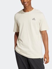 adidas Brown Essentials Single Jersey Embroidered Small Logo 100% Cotton T-Shirt - Image 3 of 8