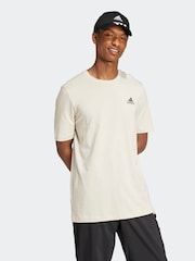 adidas Brown Essentials Single Jersey Embroidered Small Logo 100% Cotton T-Shirt - Image 4 of 8