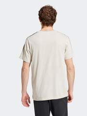 adidas Cream Chrome Essentials Single Jersey 3-Stripes 100% Cotton T-Shirt - Image 2 of 7