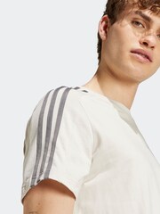 adidas Cream Chrome Essentials Single Jersey 3-Stripes 100% Cotton T-Shirt - Image 3 of 7