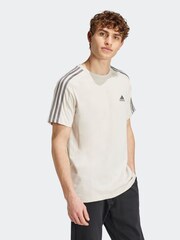 adidas Cream Chrome Essentials Single Jersey 3-Stripes 100% Cotton T-Shirt - Image 4 of 7