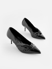 Black Forever Comfort® Asymmetric Bow Kitten Heels - Image 6 of 10