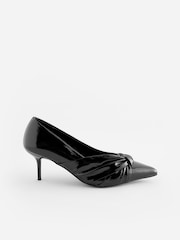 Black Forever Comfort® Asymmetric Bow Kitten Heels - Image 7 of 10