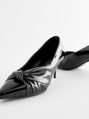 Black Forever Comfort® Asymmetric Bow Kitten Heels - Image 8 of 10