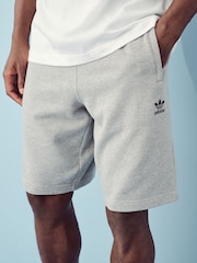 Gris - Pantalones cortos básicos de algodón 100 % con diseño de trébol de Adidas Original - Imagen 5 de 13