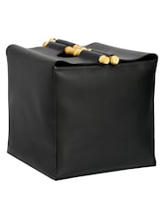 Style Sisters Black PU Leather Storage with Bamboo Handles - Image 5 of 6