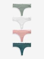 branco/rosa/verde - Pacote 4 de calcinhas de renda - Imagem 5 de 10