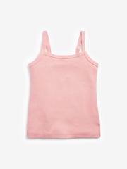 Grey/Pink/White 3 Pack Rib Strappy Cami Vests (1.5-16yrs) - Image 2 of 6