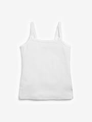 Grey/Pink/White 3 Pack Rib Strappy Cami Vests (1.5-16yrs) - Image 3 of 6