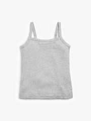 Grey/Pink/White 3 Pack Rib Strappy Cami Vests (1.5-16yrs) - Image 4 of 6