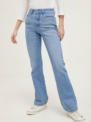 FatFace Blue Fly Flare Jeans - Image 1 of 6