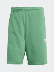 adidas Orignal Green 100% Cotton Essentials Trefoil Shorts - Image 6 of 6
