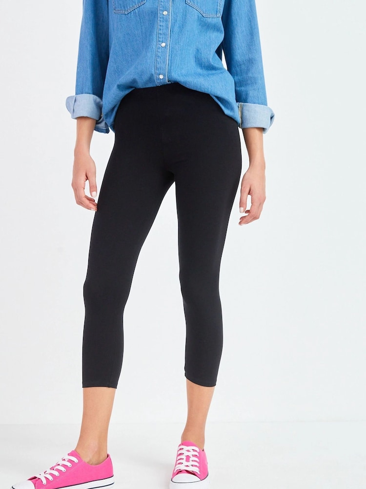 Black Cropped Leggings - Image 1 of 4