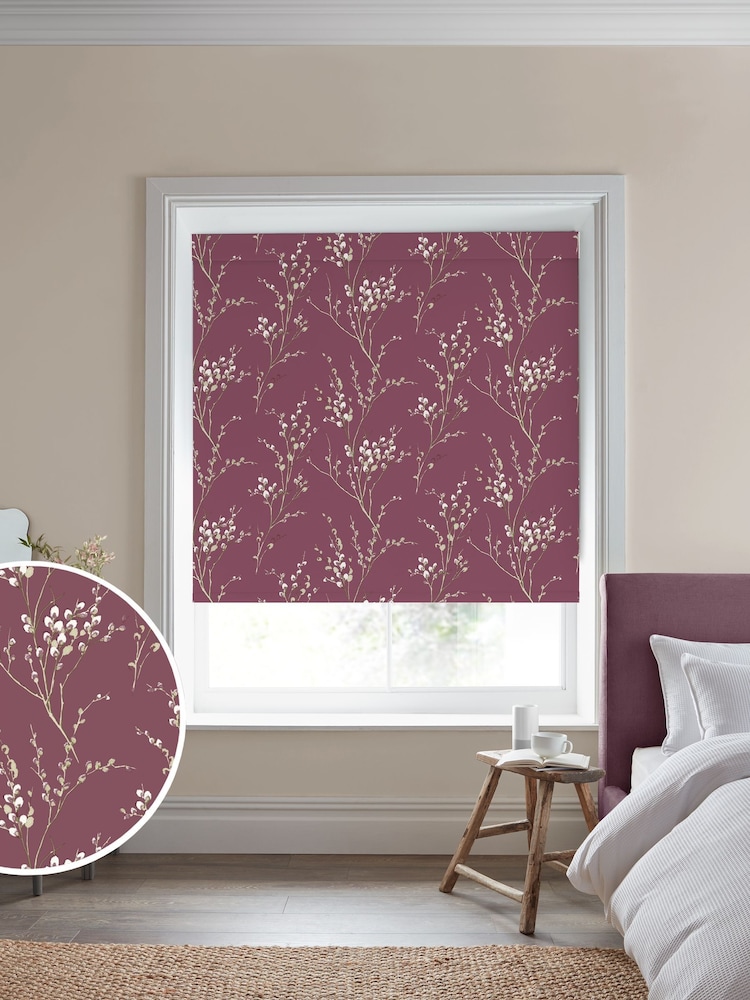 Laura Ashley Plum Pussy Willow Made To Measure Roller Roller Blind - Image 1 of 6 Laura Ashley Plum Pussy Willow Made To Measure Roller Roller Blind - Image 1 of 6