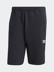 Negro - Pantalones cortos básicos de algodón 100 % con diseño de trébol de Adidas Original - Imagen 5 de 5
