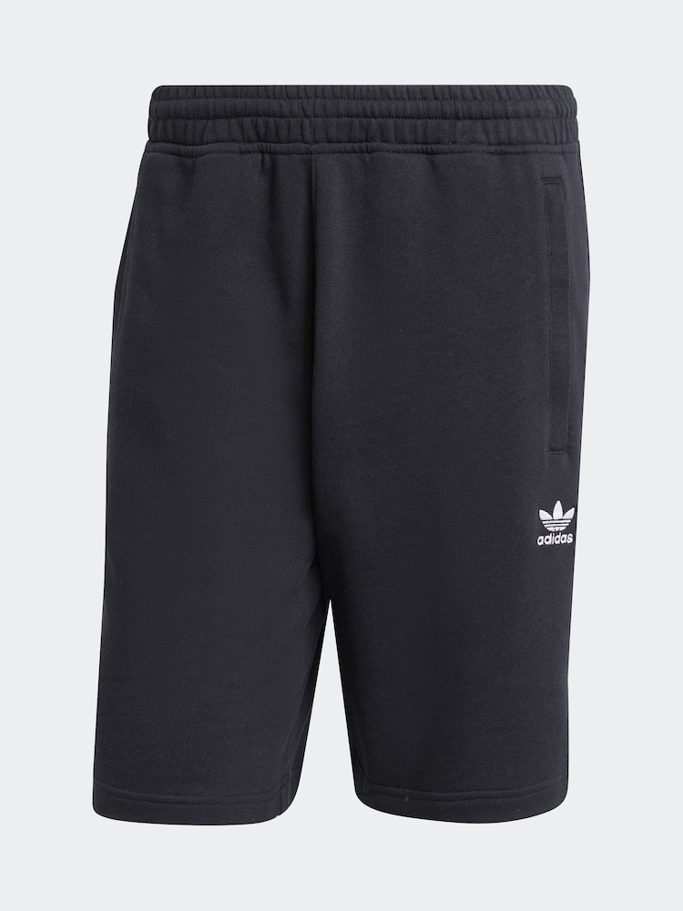 Negro - Pantalones cortos básicos de algodón 100 % con diseño de trébol de Adidas Original - Imagen 5 de 5