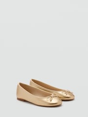 Mango Gold Ballet Flat Pumps - Image 1 of 4