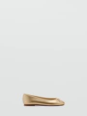 Mango Gold Ballet Flat Pumps - Image 2 of 4