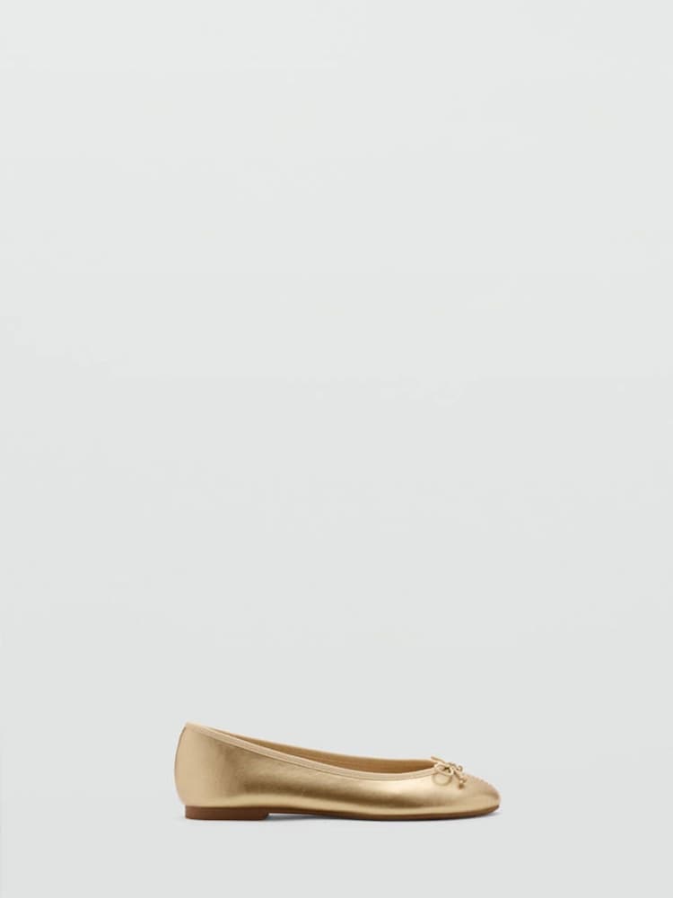 Mango Gold Ballet Flat Pumps - Image 2 of 4
