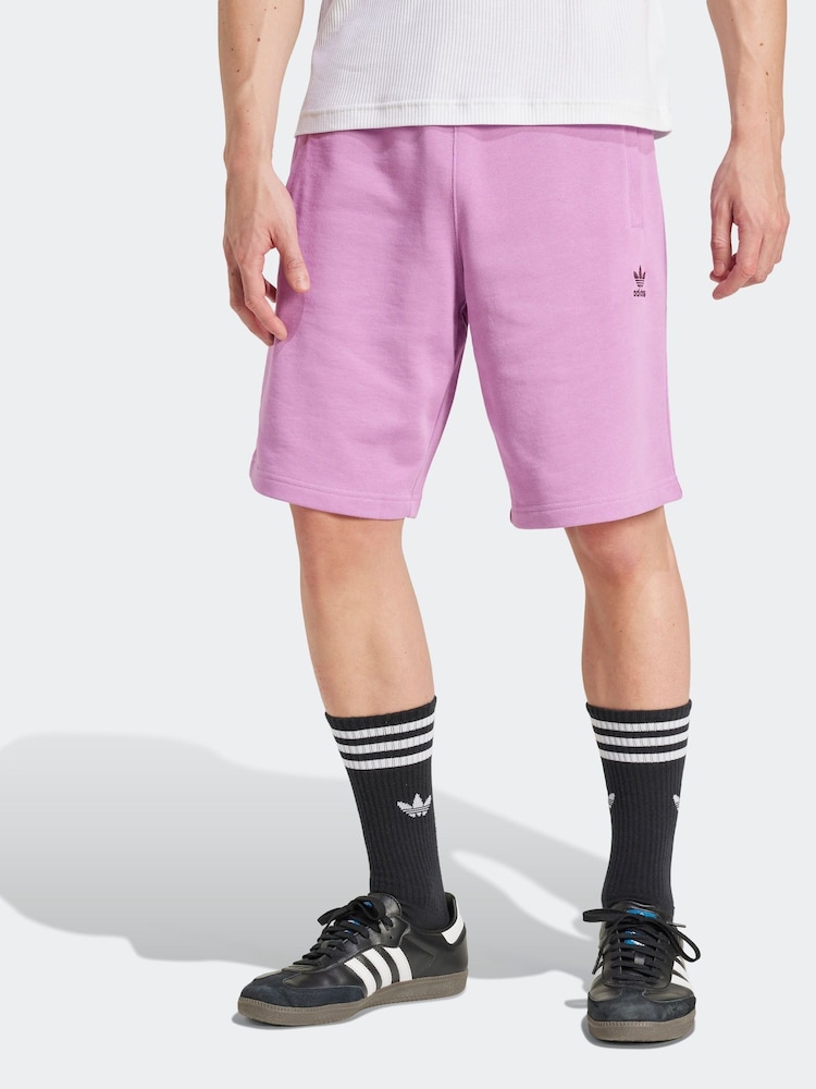 adidas Orignal Pink Essentials Trefoil 100% Cotton Shorts - Image 1 of 6 adidas Orignal Pink Essentials Trefoil 100% Cotton Shorts - Image 1 of 6