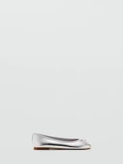 Mango Silver Ballet Flat Pumps - Image 2 of 4