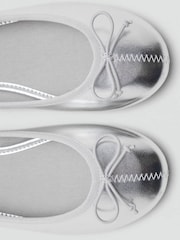 Mango Silver Ballet Flat Pumps - Image 3 of 4