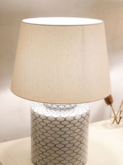 Pacific Grey/Blue Demetri Grey/Blue Detail Ceramic Table Lamp - Image 1 of 2