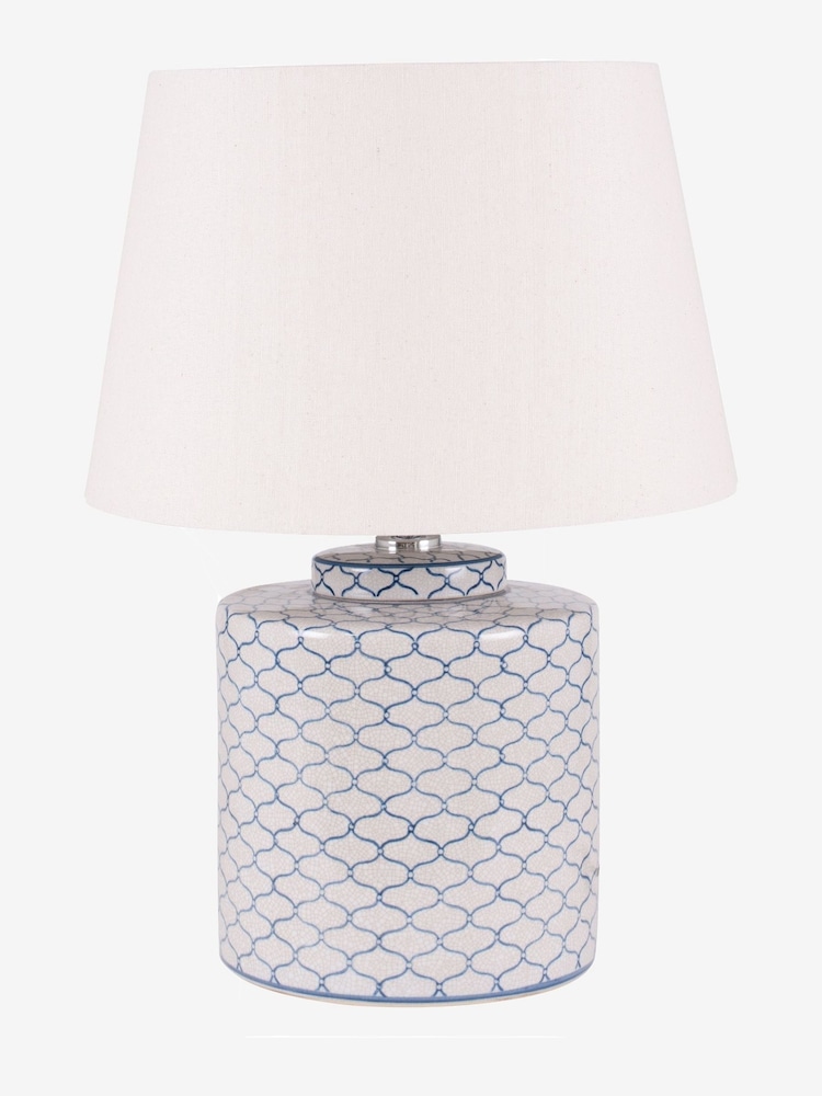 Pacific Grey/Blue Demetri Grey/Blue Detail Ceramic Table Lamp - Image 2 of 2