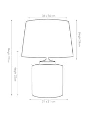 Pacific Grey/Blue Demetri Grey/Blue Detail Ceramic Table Lamp - Image 3 of 3