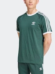 adidas Green Adicolor Classics 3-Stripes 100% Cotton  T-Shirt - Image 4 of 7