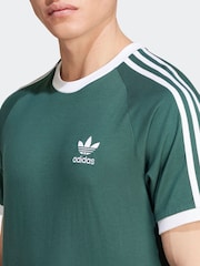 adidas Green Adicolor Classics 3-Stripes 100% Cotton  T-Shirt - Image 5 of 7