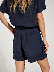 Baukjen Blue 100% Linen Marlowe Hemp Shorts - Image 2 of 3