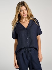 Baukjen Blue 100% Linen Marlowe Hemp Shorts - Image 3 of 3