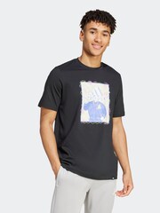 adidas Black 100% Cotton Doodle Graphic T-Shirt - Image 1 of 15