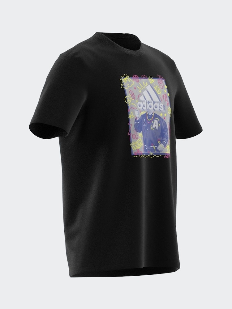 adidas Black 100% Cotton Doodle Graphic T-Shirt - Image 14 of 15