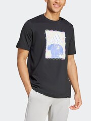 adidas Black 100% Cotton Doodle Graphic T-Shirt - Image 3 of 15