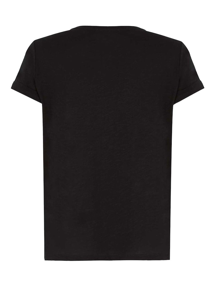 Mint Velvet Black Cotton Star 100% Cotton T-Shirt - Image 4 of 4 Mint Velvet Black Cotton Star 100% Cotton T-Shirt - Image 4 of 4