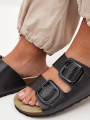 Schwarz/Flood - Forever Comfort® Sandalen aus Leder mit Doppelriemen und Fußbett - Bild 2 von 7