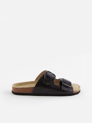 Schwarz/Flood - Forever Comfort® Sandalen aus Leder mit Doppelriemen und Fußbett - Bild 3 von 7