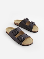 Schwarz/Flood - Forever Comfort® Sandalen aus Leder mit Doppelriemen und Fußbett - Bild 4 von 7