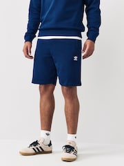 Azul - Pantalones cortos básicos de algodón 100 % con diseño de trébol de Adidas Original - Imagen 1 de 6