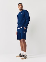 Azul - Pantalones cortos básicos de algodón 100 % con diseño de trébol de Adidas Original - Imagen 2 de 6