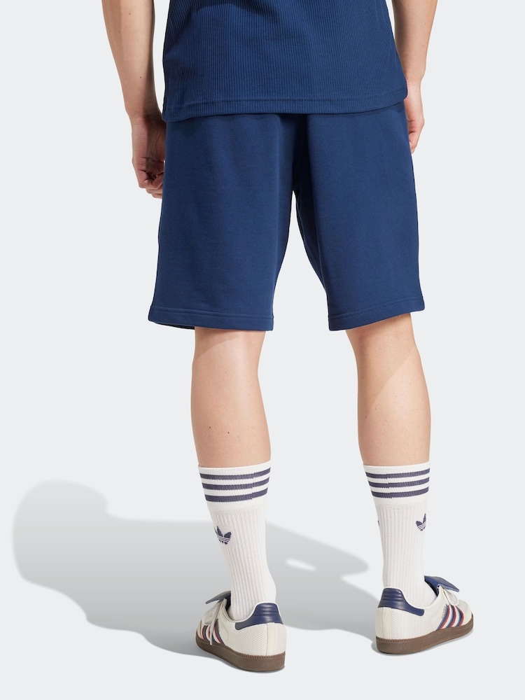 adidas Orignal Blue Essentials Trefoil 100% Cotton Shorts - Image 2 of 6 adidas Orignal Blue Essentials Trefoil 100% Cotton Shorts - Image 2 of 6